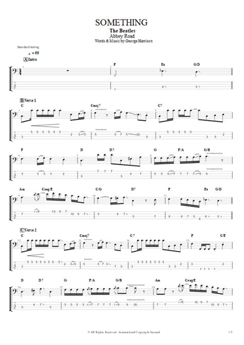 Something Tab By The Beatles Guitar Pro Full Score Mysongbook