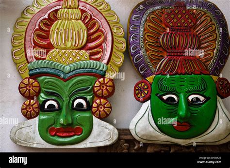 Hand crafted Kathakali Masks depicting the makeup used by Kathakali