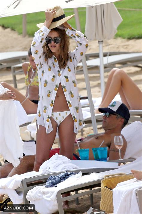 Jessica Alba Sexy In Funny Pineapple Bikini During Vacation In Hawaii Aznude