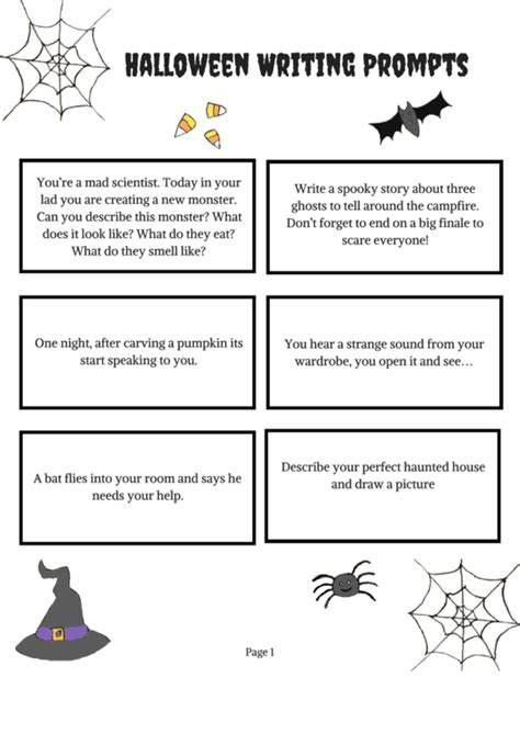 Halloween Writing Prompts Printable Pdf Download