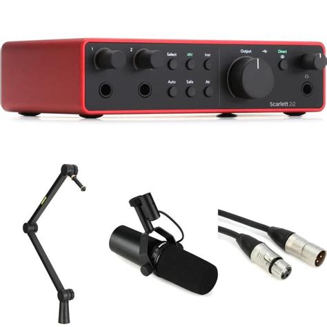 Focusrite Scarlett 2i2 4th Gen Usb Audio Interface And Shure Sm7b