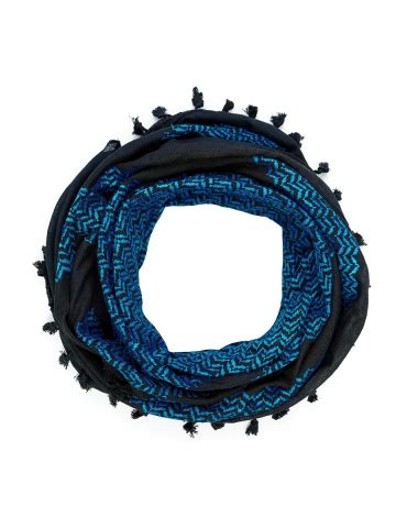 Hirbawi Kufiya Handmade In Palestine Black Blue