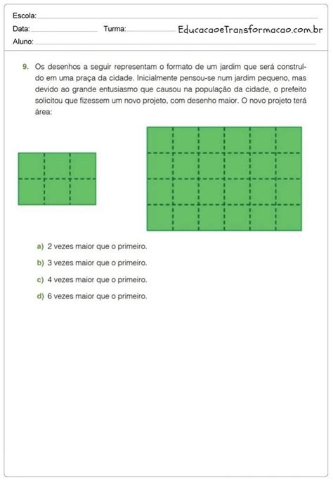 Área Exercícios 5 Ano Para Imprimir - Atividades de Matemática 5 ano do Ensino Fundamental – Para Imprimir
