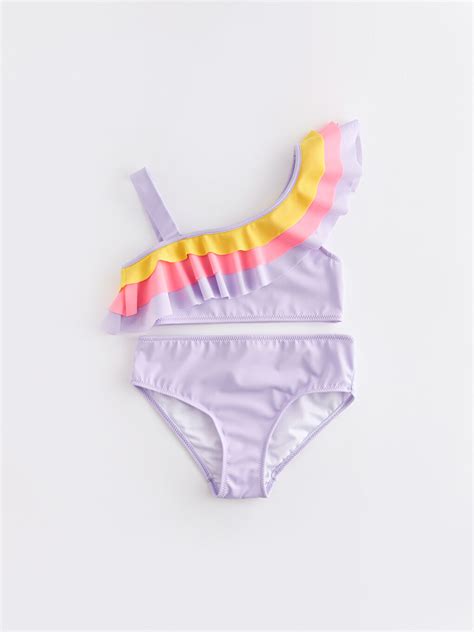 L La Renk Bloklu K Z Ocuk Bikini S Z Sul Lcw