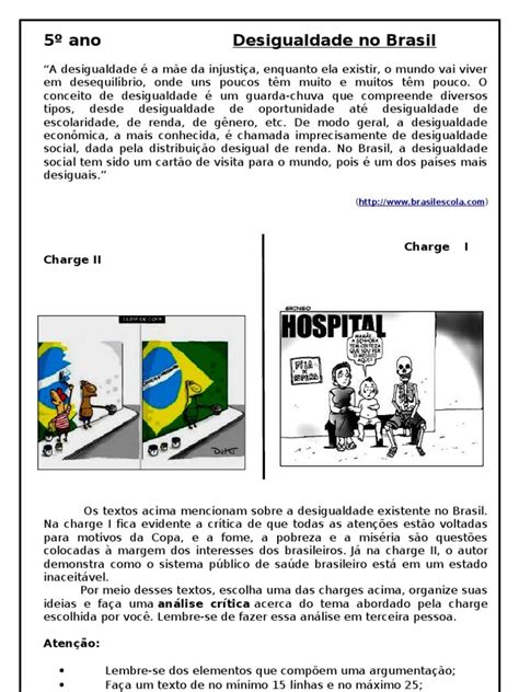 Texto Com Atividades Sobre Desigualdade Social No Brasil - Análise da Desigualdade Social no Brasil | PDF | Desigualdade econômica ...