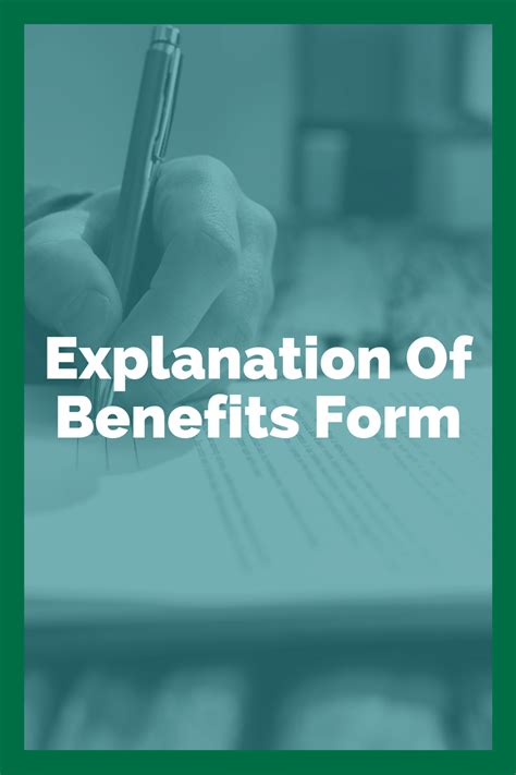 Explanation Of Benefits Form What You Need To Know