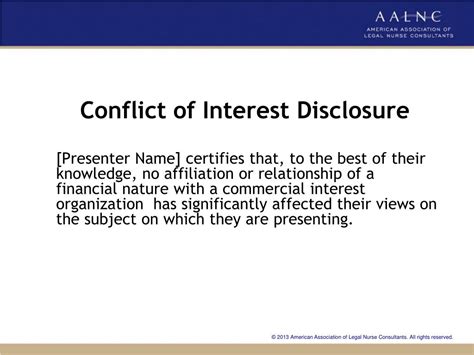 Ppt Conflict Of Interest Disclosure Powerpoint Presentation Free