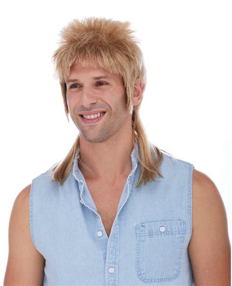 Dirty Blonde Tiger Mullet Deluxe Wig