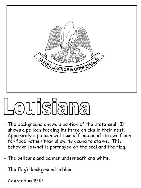 Louisiana State Flag Coloring Page Coloring Home