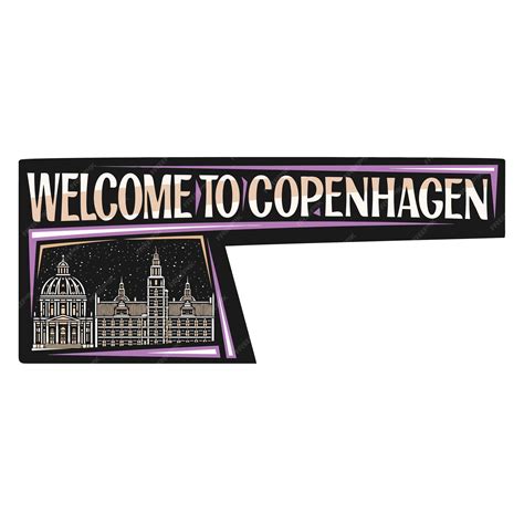 Premium Vector Copenhagen Skyline Landmark Flag Sticker Emblem Badge