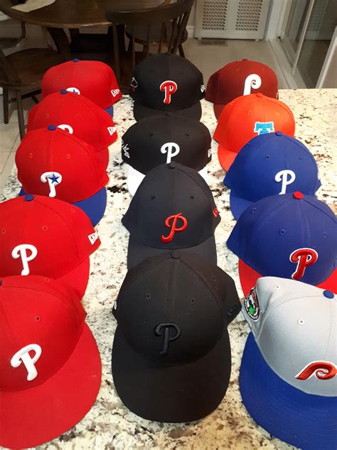 My Phillies hat collection - counting down til opening day! : r/phillies