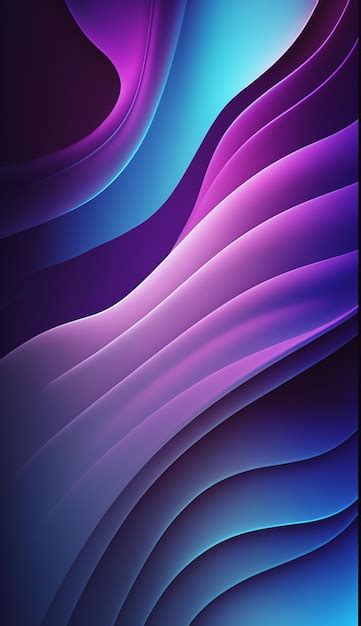 Premium AI Image | Purple and blue phone wallpaper with a wave pattern.