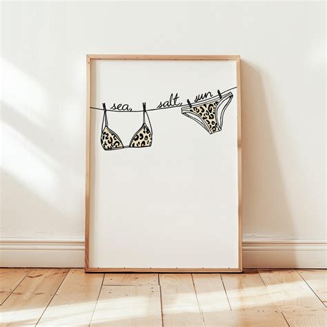 DOPAPRINT Leo Pard Print Bikini Wall Art Print Swimsuit Poster Coastal Cowgirl Beachy Print