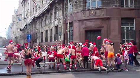 Santa Naked Run In Budapest Mikul S Kocog S Youtube