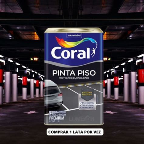 Tinta Pinta Piso 18 Litros Emborrachada Coral Escolha Cor Frete grátis