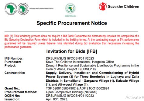 Invitation For Bids Ifb For Supply Delivery Installation And