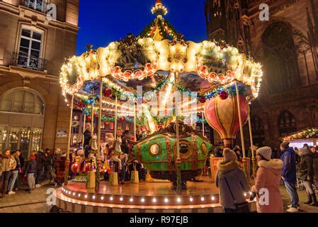carousel christmas market strasbourg alsace france stock photo alamy