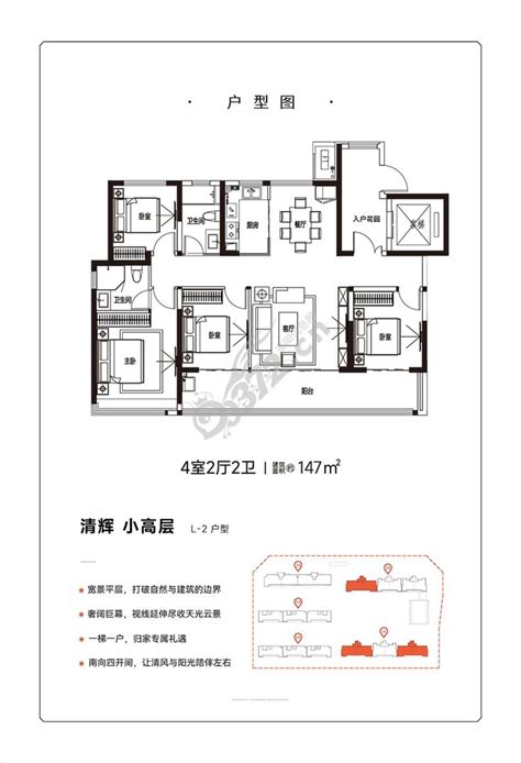 安阳润安揽月府清辉户型4室建筑面积：约147m²—安阳信息网·房产频道