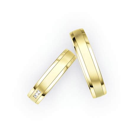 Elegante Eheringe Aus Gelbgold Mit Diamanten Online Finden