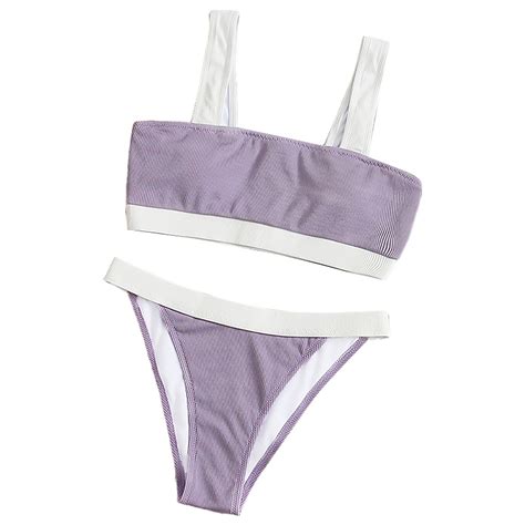 Ruidigrace Womens Swimsuits Multi Color High Waisted Bikini Outer Single Strip Solid Color