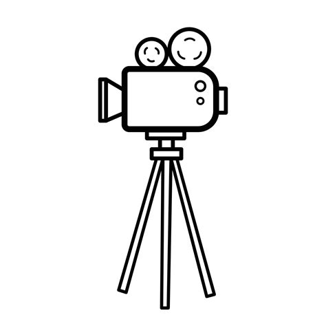Cinematic Film Standing Camera Roll Vector Icon Illustration Isolated