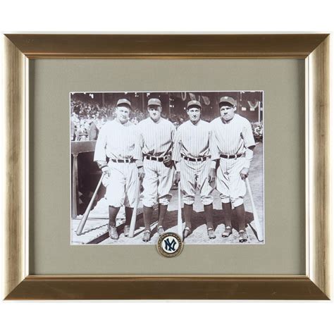 Babe Ruth And Lou Gehrig Custom Framed Yankees The Murderer S Row Photo With Pin Pristine Auction