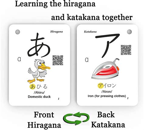 hiragana  katakana alphabet japanese flash cards  beginners