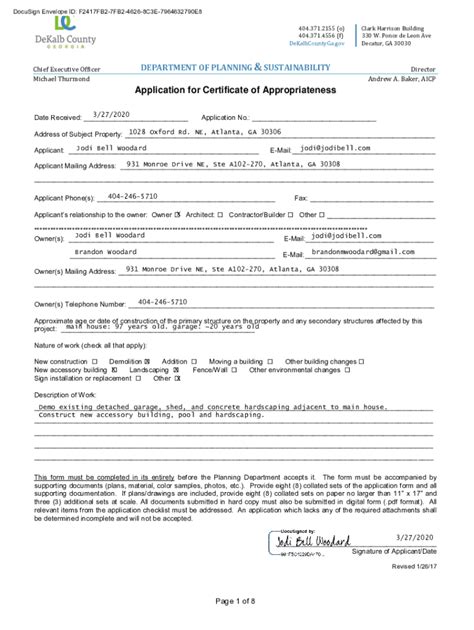 Fillable Online Application For Certificate Of Appropriateness Fax Email Print Pdffiller