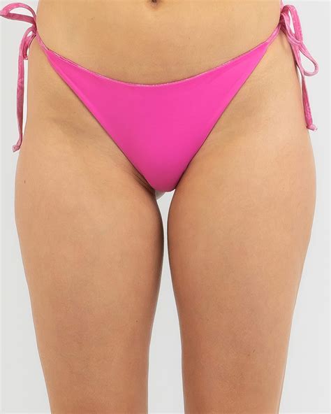 Shop Topanga Bella Rib Reversible Tie Side Bikini Bottom In Pink Fast Shipping Easy Returns
