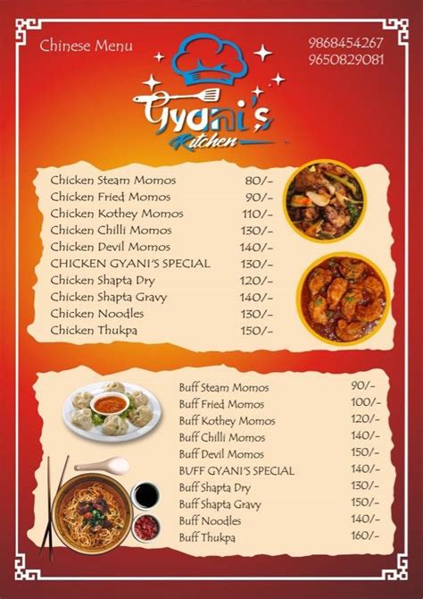 Menu At Gyanis Kitchen Delhi