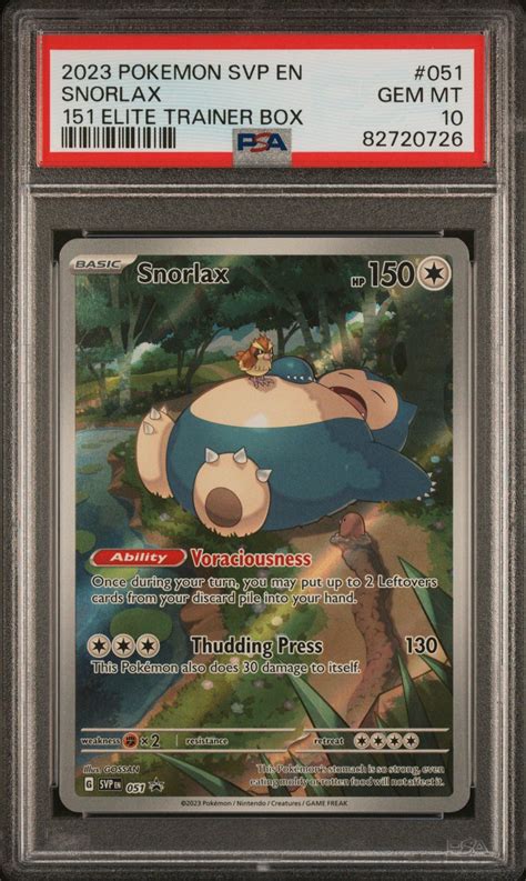 Pokemon Svp En Sv Black Star Promo Snorlax Psa Gamestop