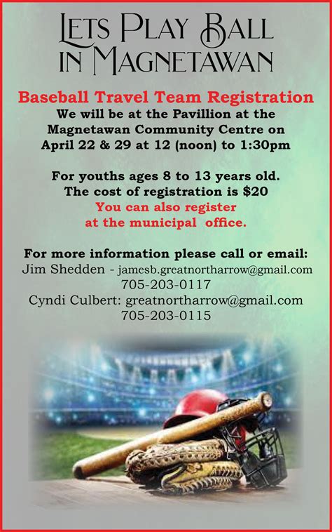 BASEBALL TRAVEL TEAM REGISTRATION - Municipality of Magnetawan