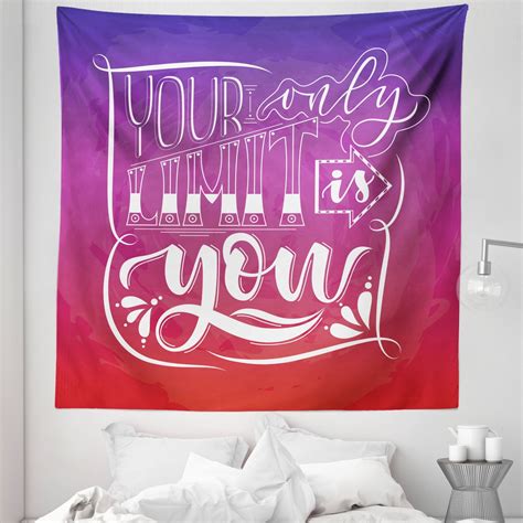 Saying Tapestry, Inspirational Your Only Limit is You Message Ombre ...