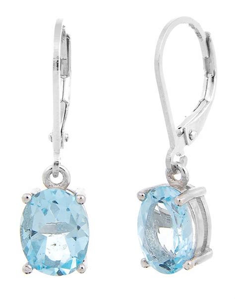 Wisz Ce Srebrne Kolczyki Rodowane Sky Blue Topaz Naturalne Prezent