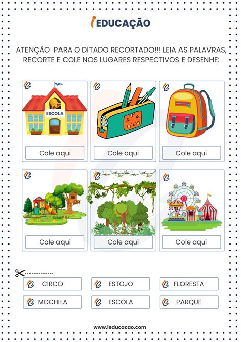 Ditado de Palavras com Lista de Palavras e Atividades
