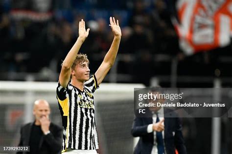 Juventus Player Dean Huijsen Celebrating At The End Of The Match