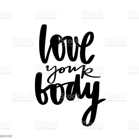 Body Positive Lettering Hand Drawn Vector Typography Poster Stock Illustration Download Image