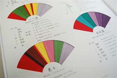 japanese color staining sample book layers  color