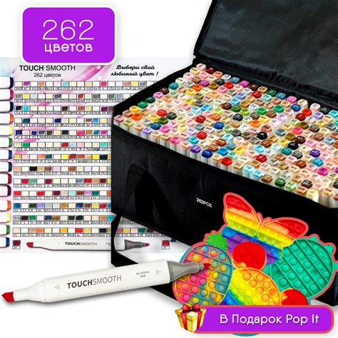 Набор двусторонних маркеров Touch Smooth для рисования и скетчинга 262 ...