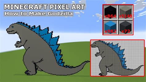 Godzilla Pixel Art Grid