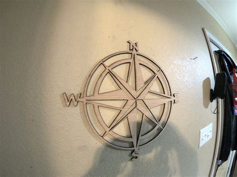 Wood Compass Wall Decor Wood Compass Sign Unfinished Wood Etsy