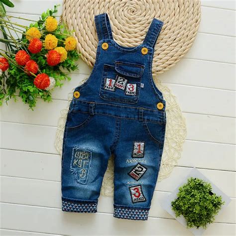 Bibicola Baby Boy Denim Jumpsuits Kids Boys Bib Pants Children Jeans