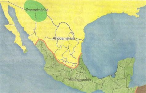 Map Of Mesoamerica And Aridoamerica In Mexico