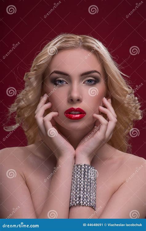 Wonderful Blonde Wearing Jewelry Stock Image Image Of Blond Hands 44648691