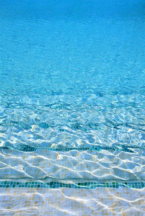 Crystal Clear Blue Water Of Swimming Pool Stock Image Image Of