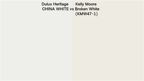 Dulux Heritage CHINA WHITE Vs Kelly Moore Broken White KMW47 1 Side