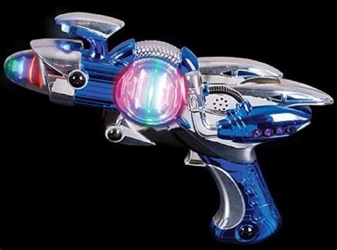 Blinkee Light Up Spinning Barrel Space Gun Laser Space Blaster Toy