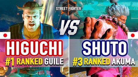 SF6 Higuchi 1 Ranked Guile Vs Shuto 3 Ranked Akuma SF6 High