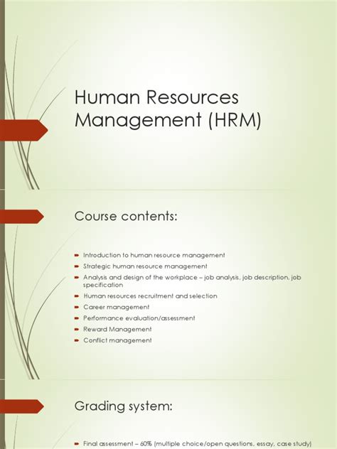 1 Introduction To Hrm Human Resource Management Human Resources