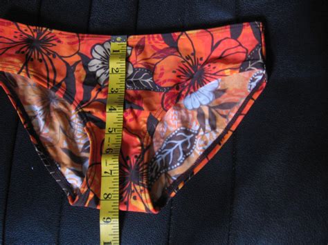 Cute Orange Bikini Bottom With Yellow Brown Red Flowers By Etsy